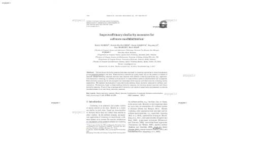 Improved binary similarity measures for software modularization∗